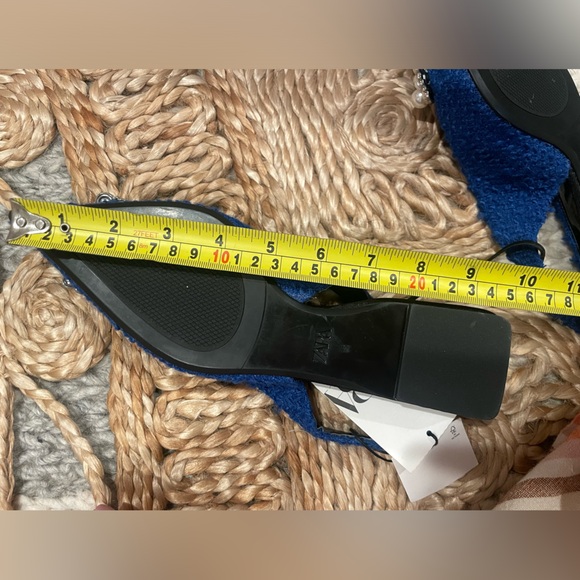 Holidays Zara blue Sling back embellished and pearls flats - Picture 8 of 11